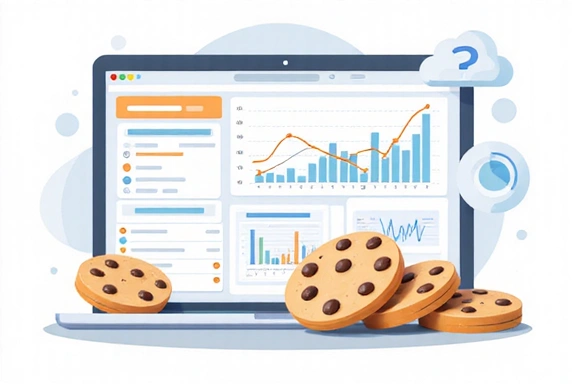 Ilustrasi grafik dan data yang menunjukkan analisis web